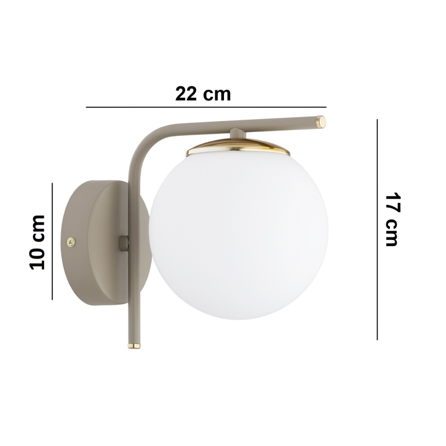Brilagi - Væglampe MILO ECRU 1xE27/60W/230V beige/guld