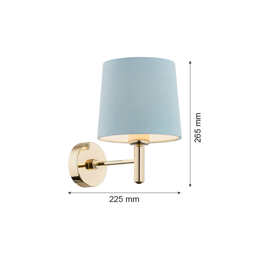Brilagi - Væglampe MONTE 1xE27/15W/230V blå/guld
