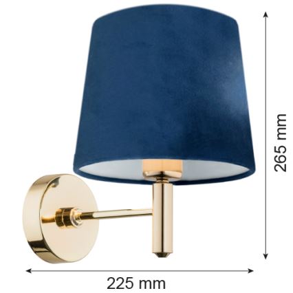 Brilagi - Væglampe MONTE 1xE27/15W/230V blå/guld