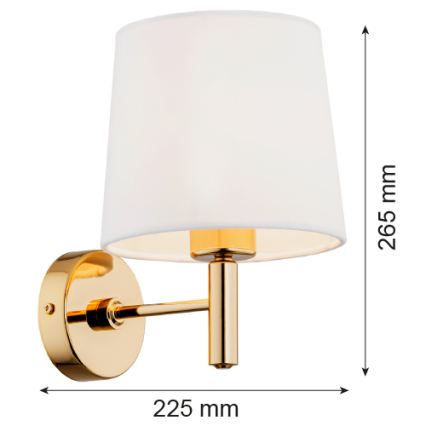 Brilagi - Væglampe MONTE 1xE27/15W/230V creme/guld