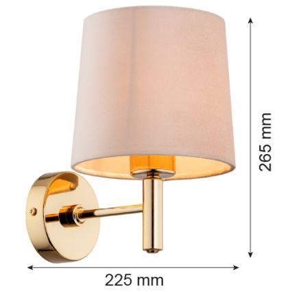 Brilagi - Væglampe MONTE 1xE27/60W/230V beige/guld