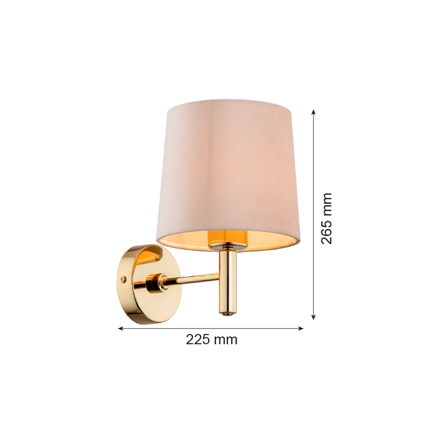 Brilagi - Væglampe MONTE 1xE27/60W/230V beige/guld