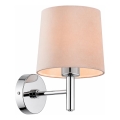 Brilagi - Væglampe MONTE 1xE27/60W/230V beige/poleret krom