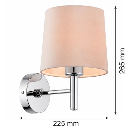 Brilagi - Væglampe MONTE 1xE27/60W/230V beige/poleret krom