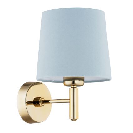 Brilagi - Væglampe MONTE 1xE27/60W/230V blå/guld