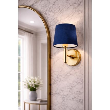 Brilagi - Væglampe MONTE 1xE27/60W/230V blå/guld