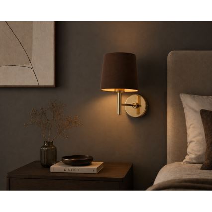 Brilagi - Væglampe MONTE 1xE27/60W/230V brun/guld