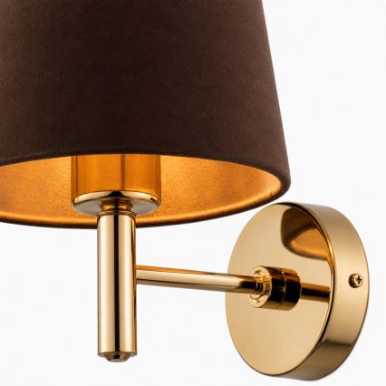 Brilagi - Væglampe MONTE 1xE27/60W/230V brun/guld