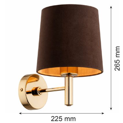 Brilagi - Væglampe MONTE 1xE27/60W/230V brun/guld