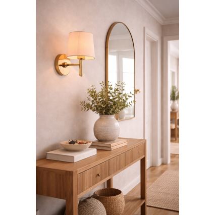 Brilagi - Væglampe MONTE 1xE27/60W/230V creme/guld