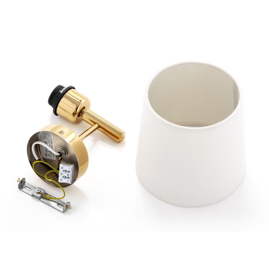 Brilagi - Væglampe MONTE 1xE27/60W/230V creme/guld