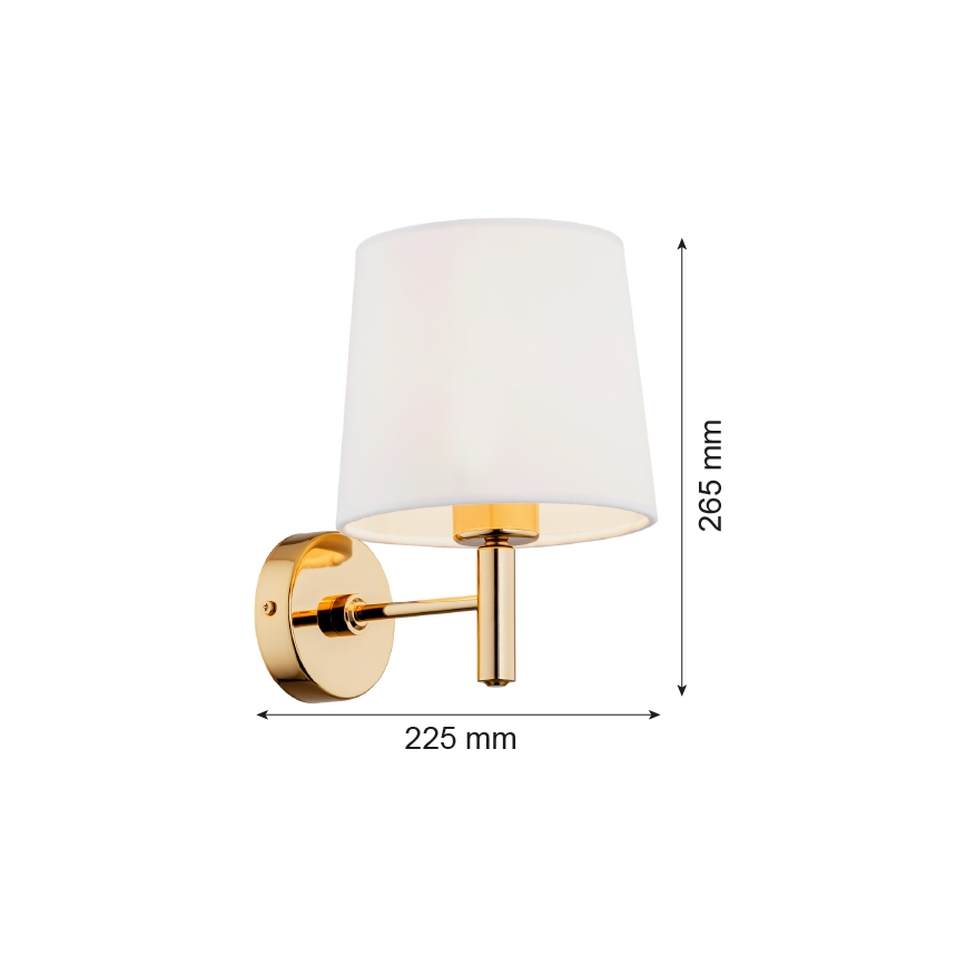 Brilagi - Væglampe MONTE 1xE27/60W/230V creme/guld