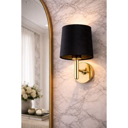 Brilagi - Væglampe MONTE 1xE27/60W/230V sort/guld