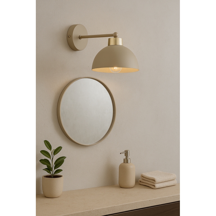 Brilagi - Væglampe MOON 1xE27/60W/230V beige/guld
