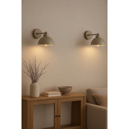 Brilagi - Væglampe MOON 1xE27/60W/230V beige/guld