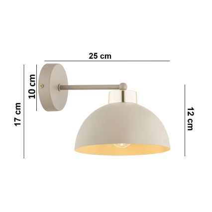 Brilagi - Væglampe MOON 1xE27/60W/230V beige/guld