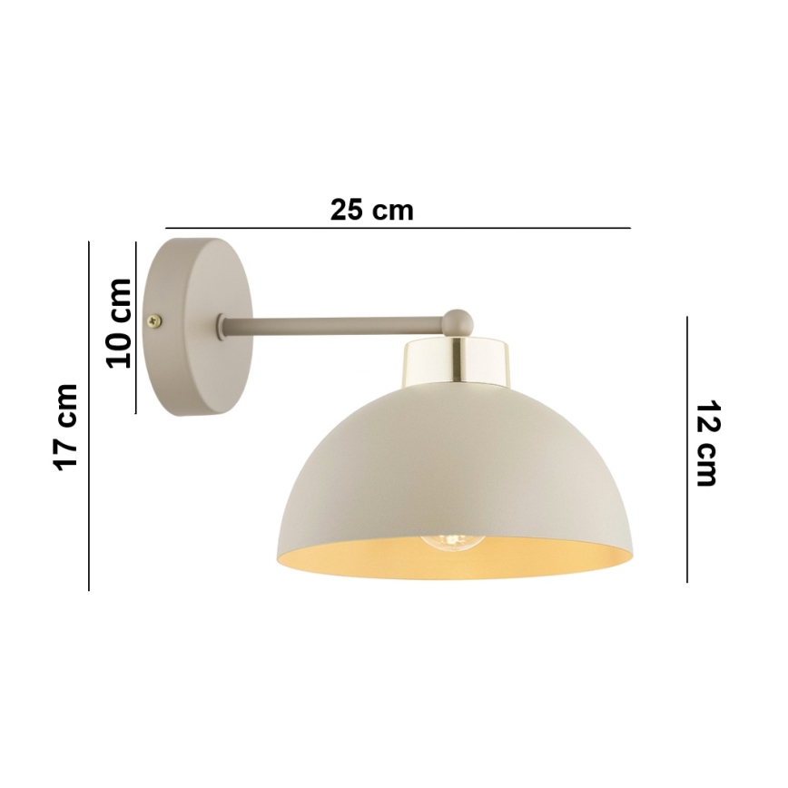 Brilagi - Væglampe MOON 1xE27/60W/230V beige/guld