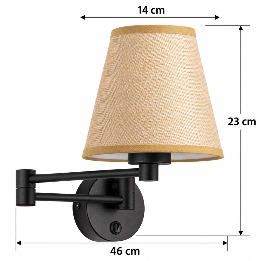 BRILAGI - Væglampe NUBILA 1xE27/15W/230V beige/sort
