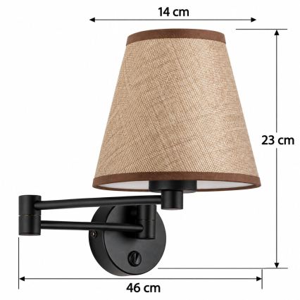 BRILAGI - Væglampe NUBILA 1xE27/15W/230V brun/sort