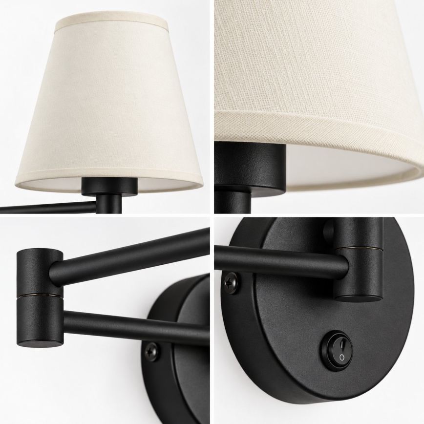 BRILAGI - Væglampe NUBILA 1xE27/15W/230V creme/sort
