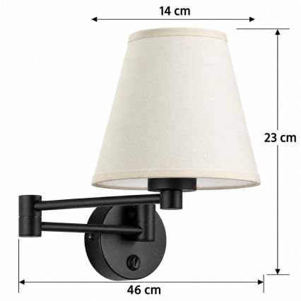 BRILAGI - Væglampe NUBILA 1xE27/15W/230V creme/sort