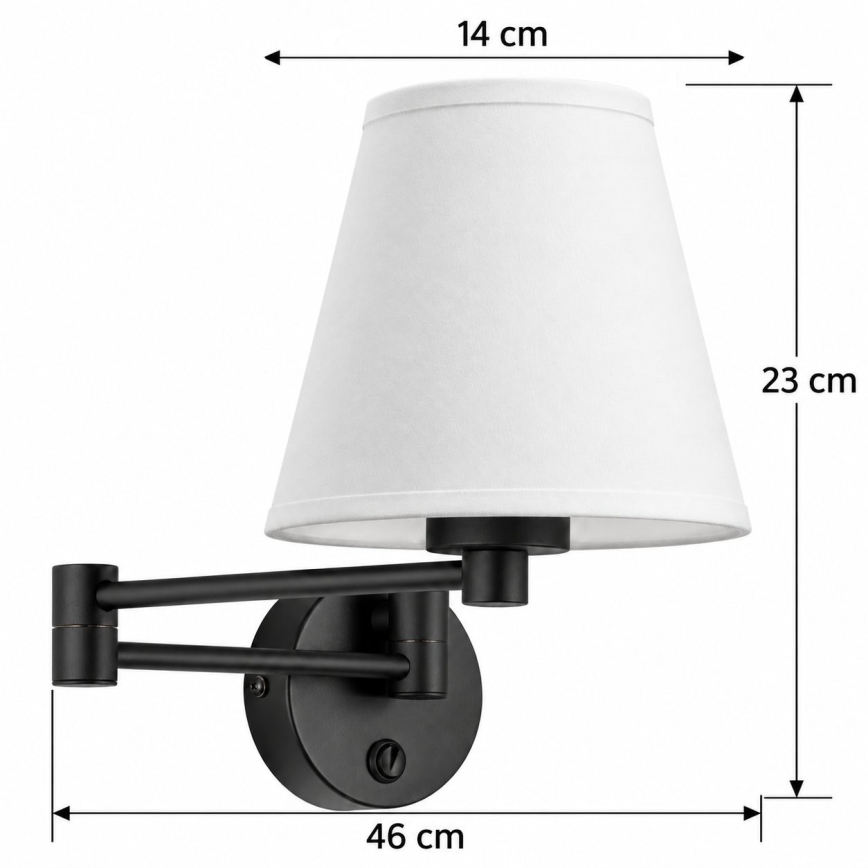 BRILAGI - Væglampe NUBILA 1xE27/15W/230V hvid/sort
