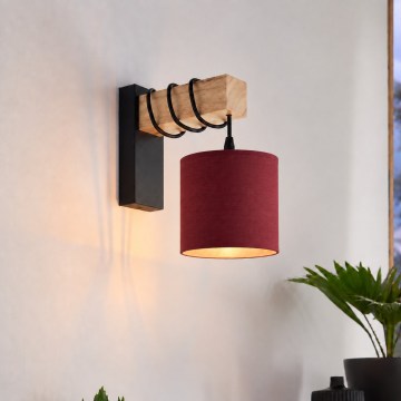 BRILAGI - Væglampe NUBILA 1xE27/60W/230V brun/sort/pompejanskrød