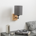 Brilagi - Væglampe NUBILA WOOD 1xE27/25W/230V eg/antracit