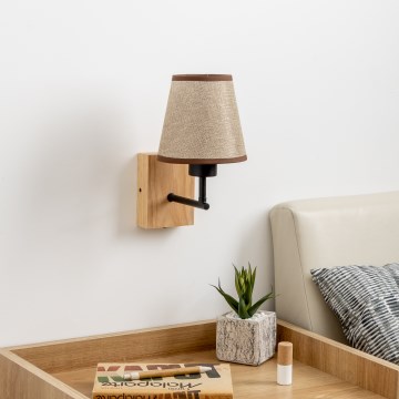 Brilagi - Væglampe NUBILA WOOD 1xE27/25W/230V eg/brun