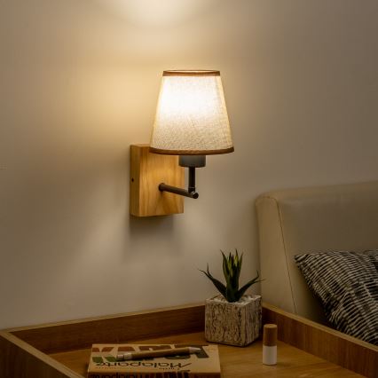 Brilagi - Væglampe NUBILA WOOD 1xE27/25W/230V eg/brun