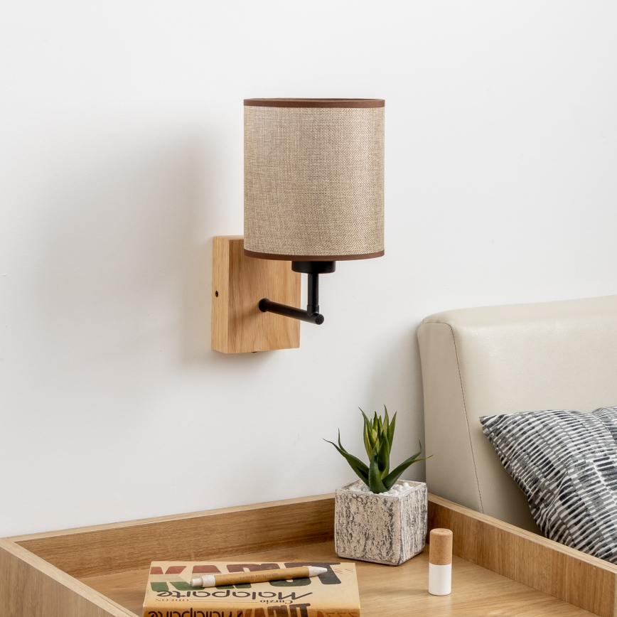 Brilagi - Væglampe NUBILA WOOD 1xE27/25W/230V eg/brun