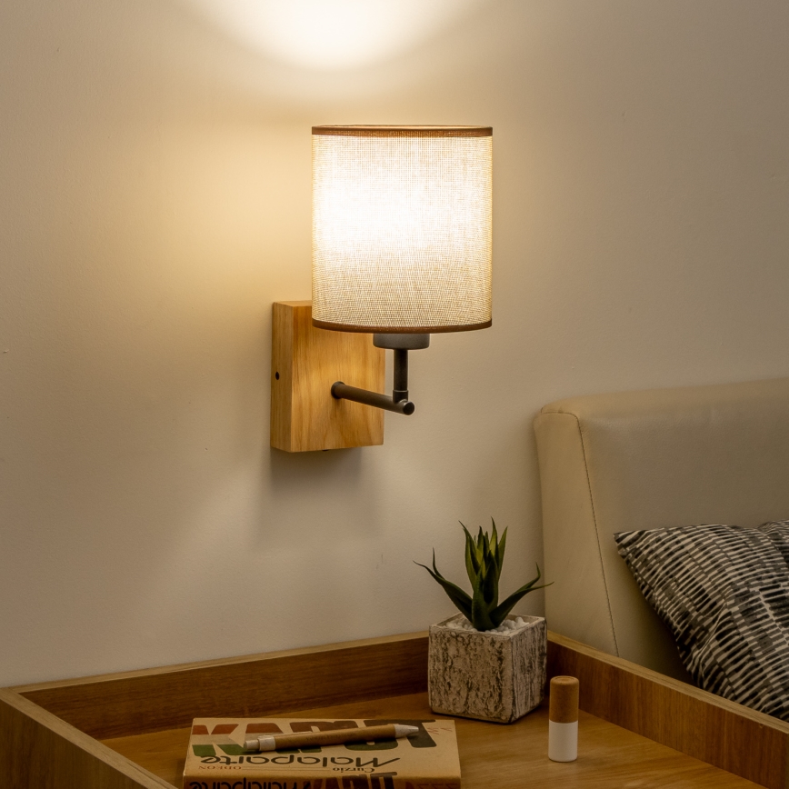 Brilagi - Væglampe NUBILA WOOD 1xE27/25W/230V eg/brun