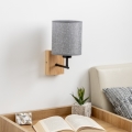 Brilagi - Væglampe NUBILA WOOD 1xE27/25W/230V eg/grå