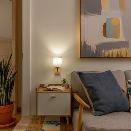 Brilagi - Væglampe NUBILA WOOD 1xE27/25W/230V eg/grå