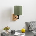 Brilagi - Væglampe NUBILA WOOD 1xE27/25W/230V eg/grøn