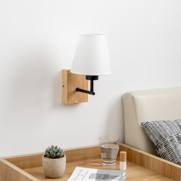 Brilagi - Væglampe NUBILA WOOD 1xE27/25W/230V eg/hvid