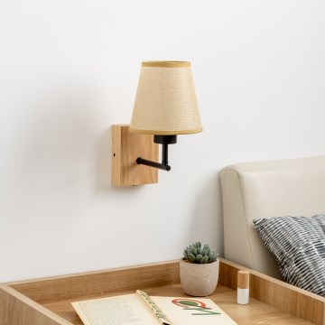 Brilagi - Væglampe NUBILA WOOD 1xE27/25W/230V eg/lysebrun