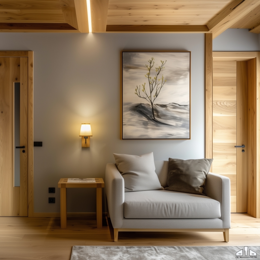 Brilagi - Væglampe NUBILA WOOD 1xE27/25W/230V eg/lysebrun