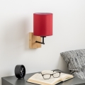 Brilagi - Væglampe NUBILA WOOD 1xE27/25W/230V eg/pompejansk rød