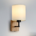 Brilagi - Væglampe NUBILA WOOD 1xE27/25W/230V eg/sort/cremefarvet
