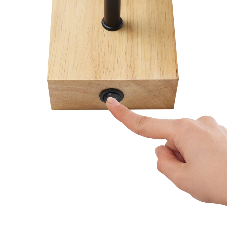 Brilagi - Væglampe NUBILA WOOD 1xE27/25W/230V eg/sort/cremefarvet