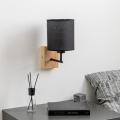 Brilagi - Væglampe NUBILA WOOD 1xE27/25W/230V eg/sort