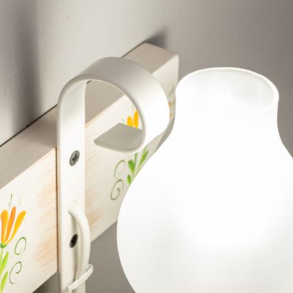 Brilagi - Væglampe QUEEN 1xE14/40W/230V bøg/cremefarvet