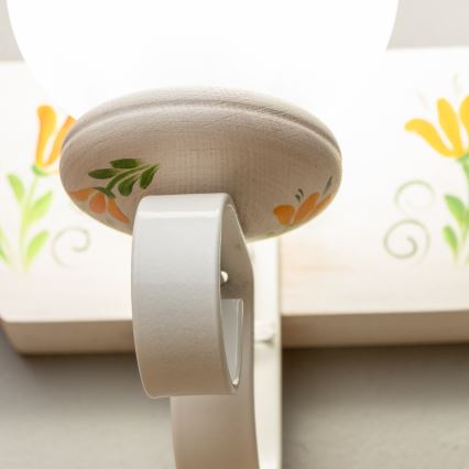 Brilagi - Væglampe QUEEN 1xE14/40W/230V bøg/cremefarvet