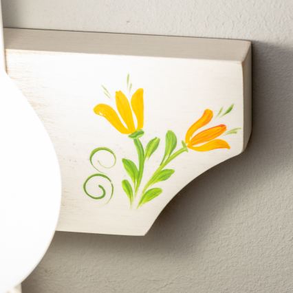 Brilagi - Væglampe QUEEN 1xE14/40W/230V bøg/cremefarvet