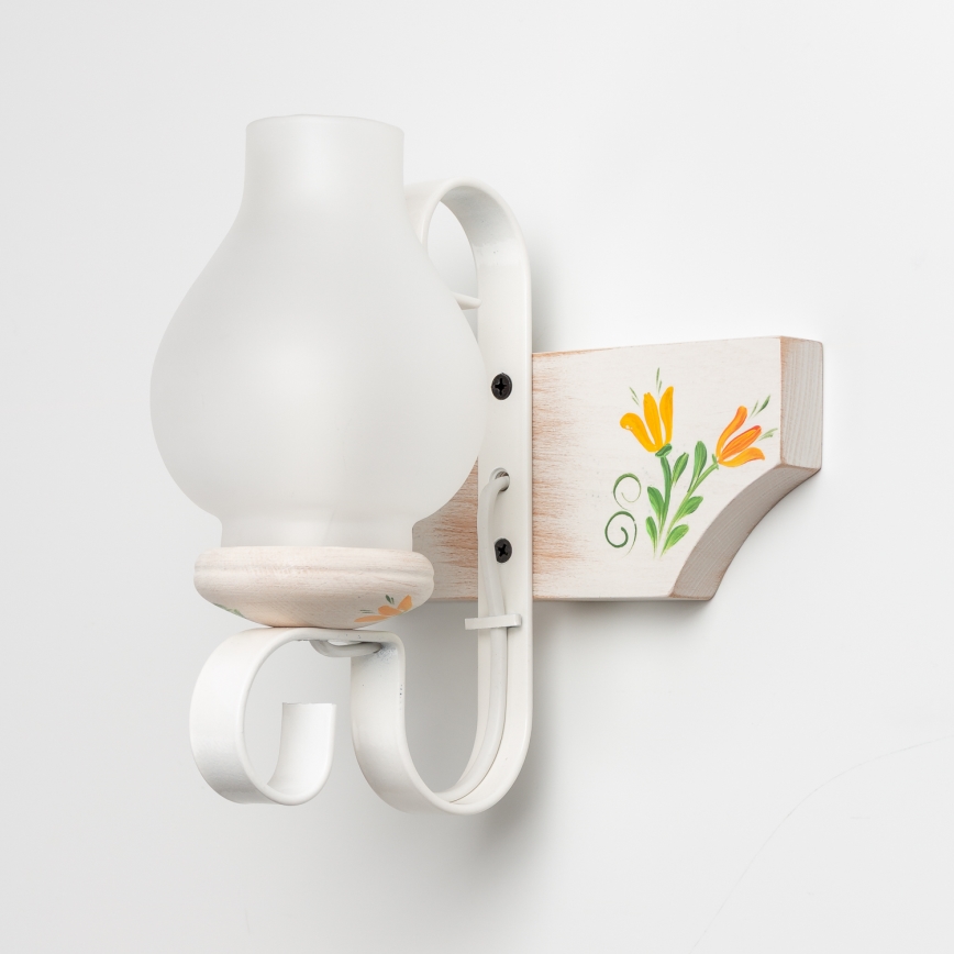 Brilagi - Væglampe QUEEN 1xE14/40W/230V bøg/cremefarvet