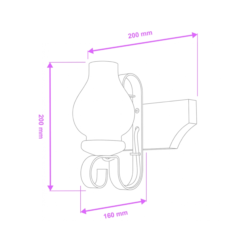 Brilagi - Væglampe QUEEN 1xE14/40W/230V bøg
