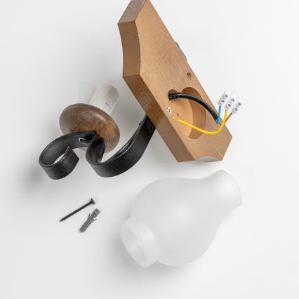 Brilagi - Væglampe QUEEN 1xE14/40W/230V bøg/valnød