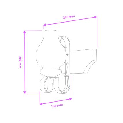 Brilagi - Væglampe QUEEN 1xE14/40W/230V bøg/valnød