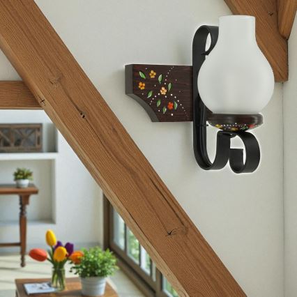 Brilagi - Væglampe QUEEN 1xE14/40W/230V bøg/wenge